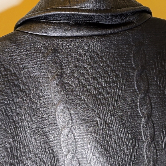 Leather Like Sweater Jacket - Picture 4 of 9